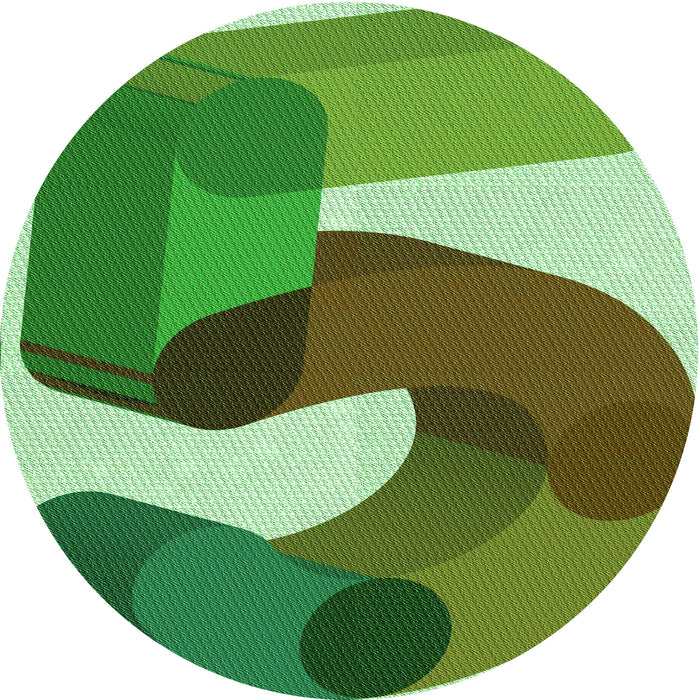 Square Patterned Green Rug, pat2116grn