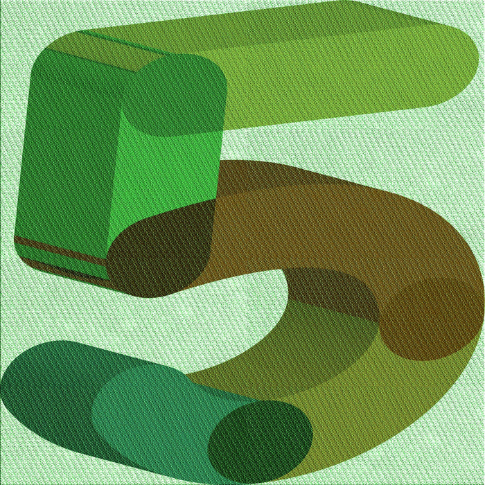 Round Patterned Green Rug, pat2116grn