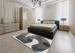 Patterned Cloud Gray Rug in a Bedroom, pat2116gry