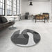 Round Patterned Cloud Gray Rug in a Office, pat2116gry