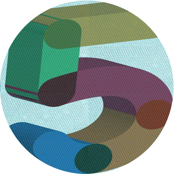 Square Patterned Northern Lights Blue Rug, pat2116lblu