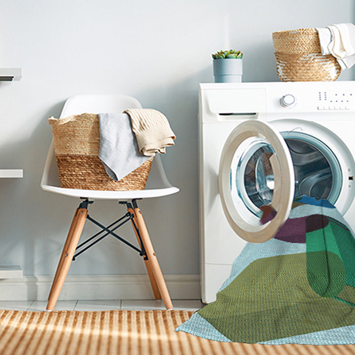 Machine Washable Transitional Northern Lights Blue Rug in a Washing Machine, wshpat2116lblu