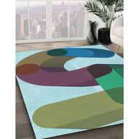 Patterned Northern Lights Blue Rug, pat2116lblu