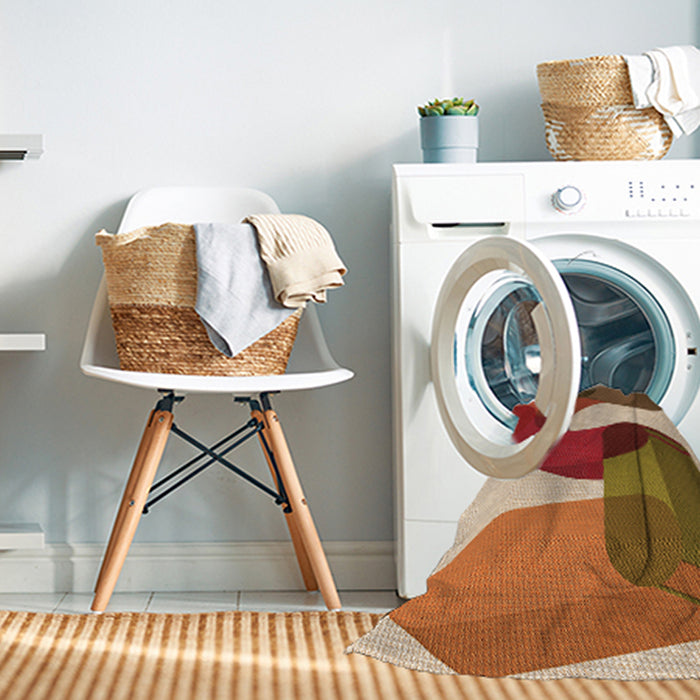 Machine Washable Transitional Brown Sand Brown Rug in a Washing Machine, wshpat2116org