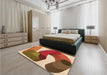 Patterned Brown Sand Brown Rug in a Bedroom, pat2116org