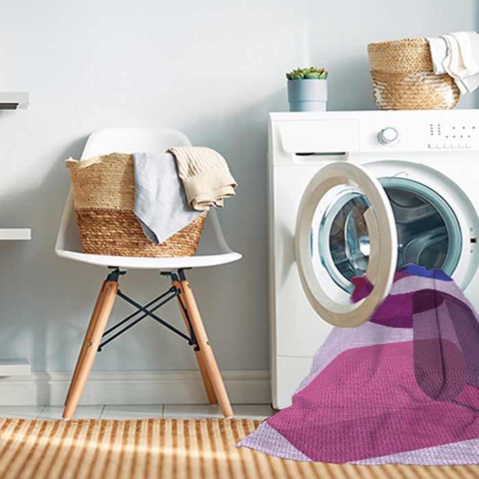Machine Washable Transitional Medium Violet Red Pink Rug in a Washing Machine, wshpat2116pur