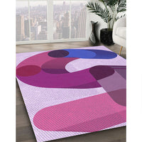 Patterned Medium Violet Red Pink Rug, pat2116pur