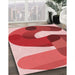 Machine Washable Transitional Light Coral Pink Rug in a Family Room, wshpat2116rd