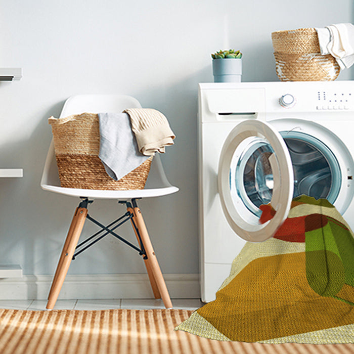 Machine Washable Transitional Mahogany Brown Rug in a Washing Machine, wshpat2116yw