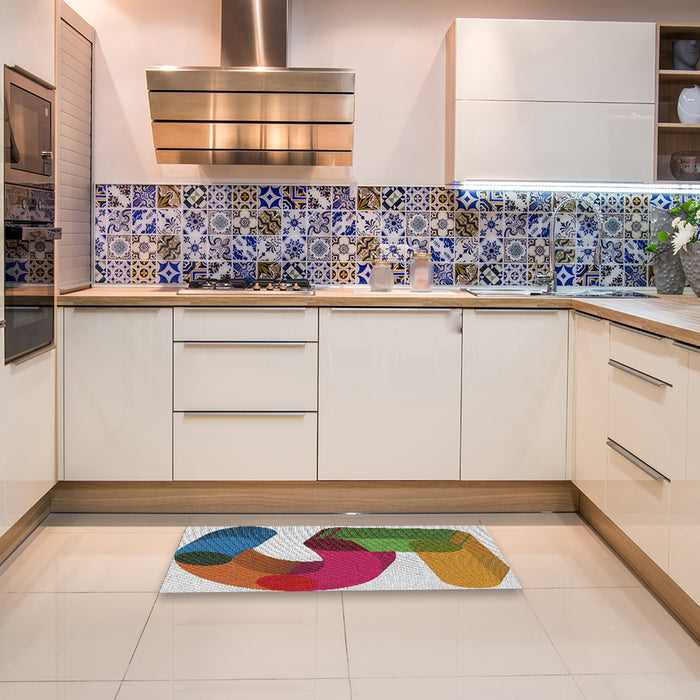 Patterned Brown Red Novelty Rug in a Kitchen, pat2116