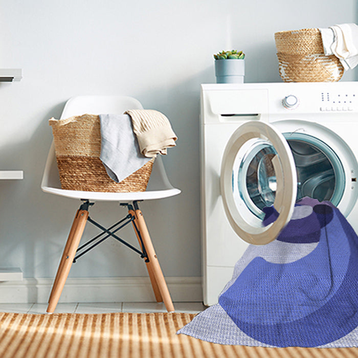 Machine Washable Transitional Jeans Blue Rug in a Washing Machine, wshpat2117blu