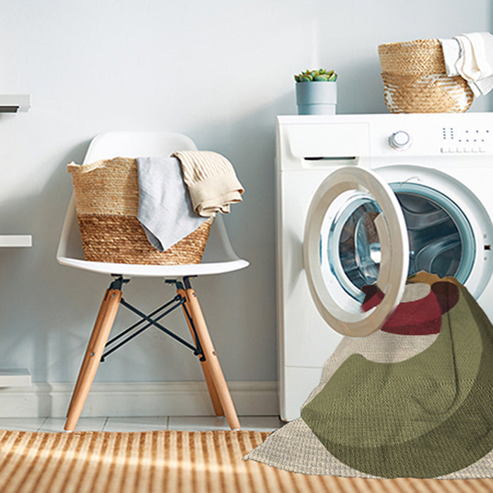 Machine Washable Transitional Ginger Brown Green Rug in a Washing Machine, wshpat2117brn