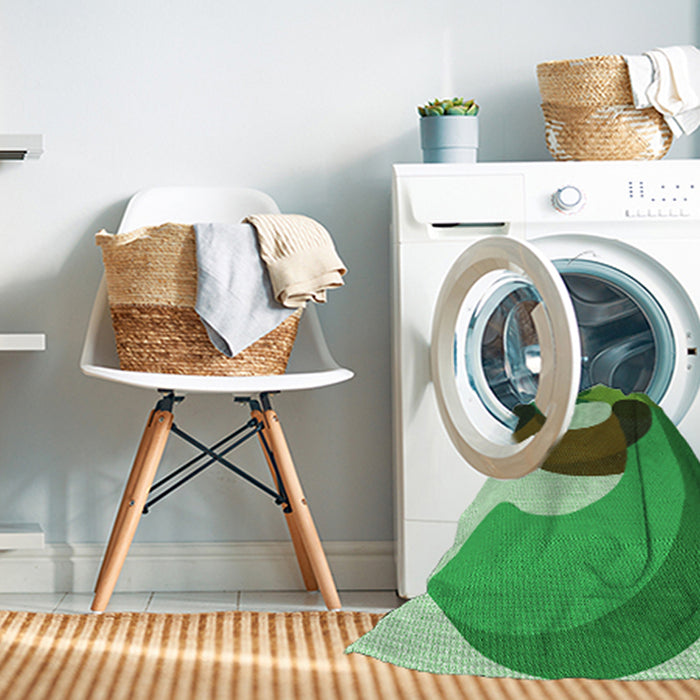 Machine Washable Transitional Green Rug in a Washing Machine, wshpat2117grn