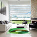 Machine Washable Transitional Green Rug in a Kitchen, wshpat2117grn