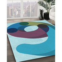 Patterned Blue Rug, pat2117lblu