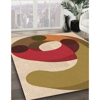 Patterned Tomato Red Rug, pat2117org