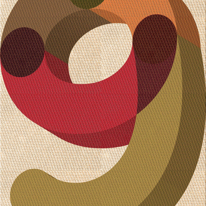 Patterned Tomato Red Rug, pat2117org