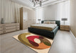 Patterned Tomato Red Rug in a Bedroom, pat2117org