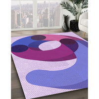 Patterned Bright Lilac Purple Rug, pat2117pur