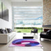 Machine Washable Transitional Bright Lilac Purple Rug in a Kitchen, wshpat2117pur