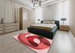 Patterned Light Coral Pink Rug in a Bedroom, pat2117rd