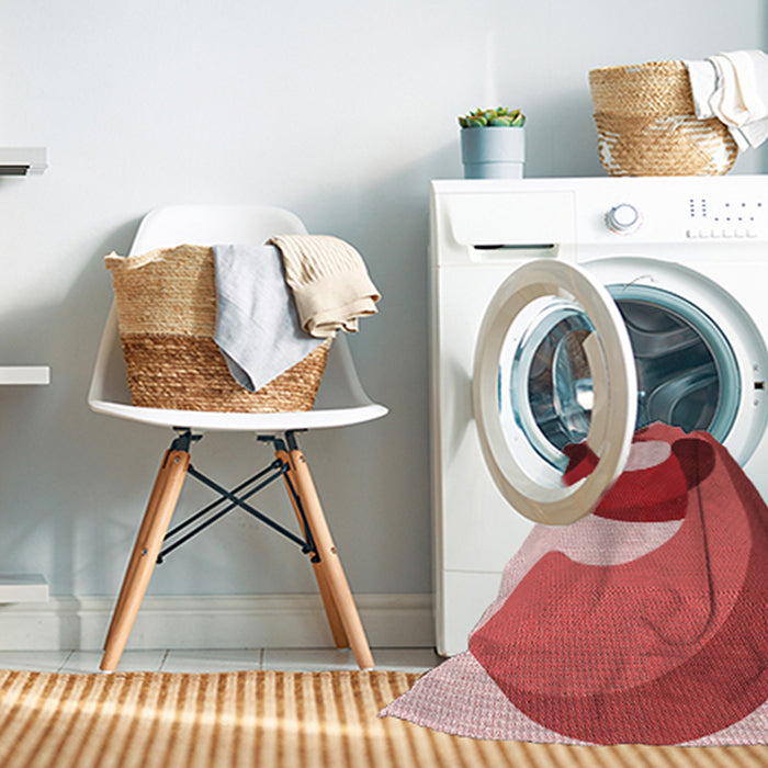 Machine Washable Transitional Light Coral Pink Rug in a Washing Machine, wshpat2117rd