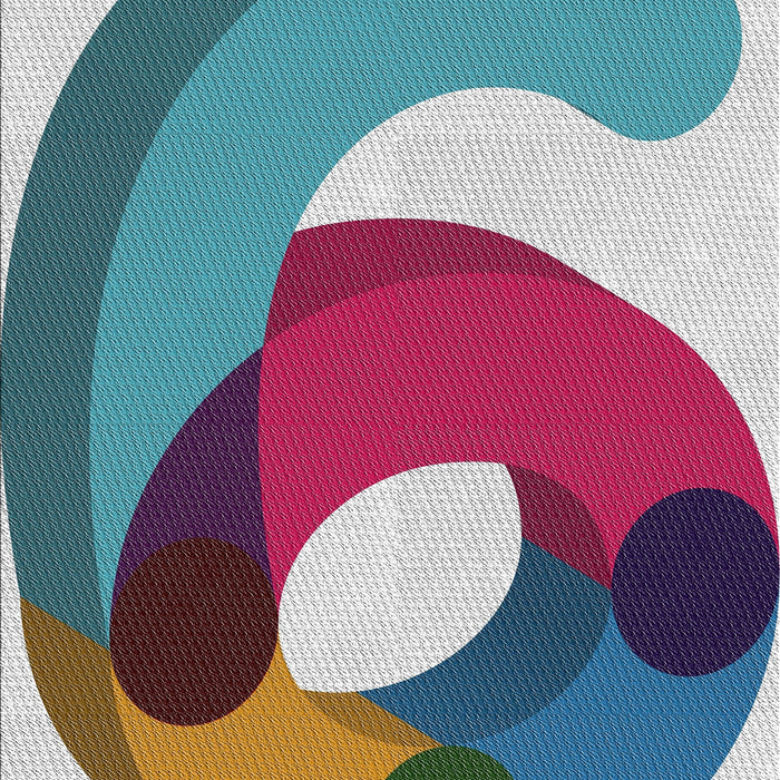 Patterned Cyan Opaque Blue Novelty Rug, pat2117