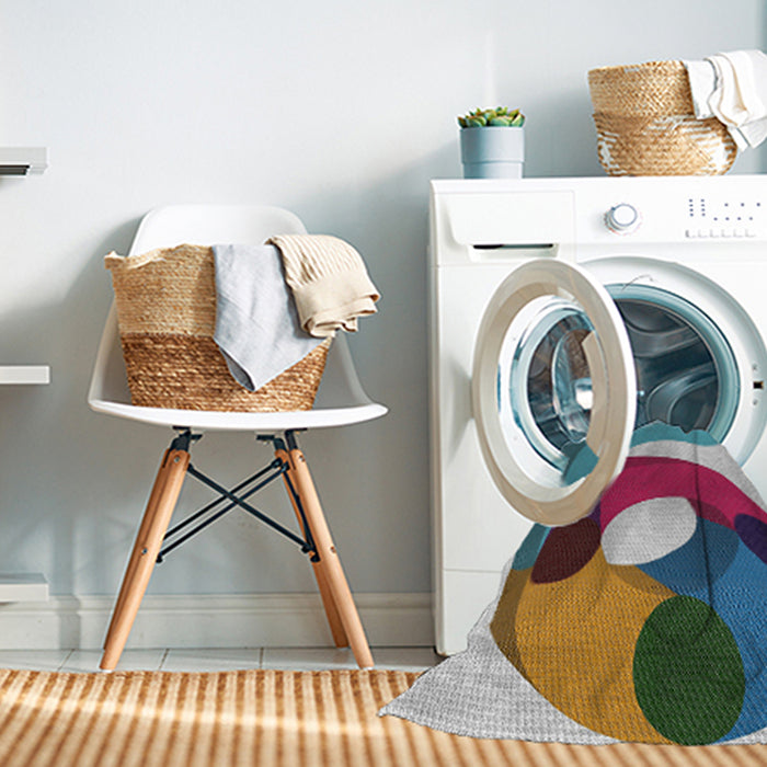 Machine Washable Transitional Cyan Opaque Blue Rug in a Washing Machine, wshpat2117