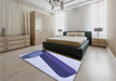 Patterned Sapphire Blue Rug in a Bedroom, pat2118blu