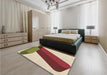 Patterned Fire Brick Red Rug in a Bedroom, pat2118brn