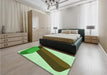 Patterned Pastel Green Rug in a Bedroom, pat2118grn