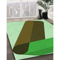 Patterned Pastel Green Rug, pat2118grn