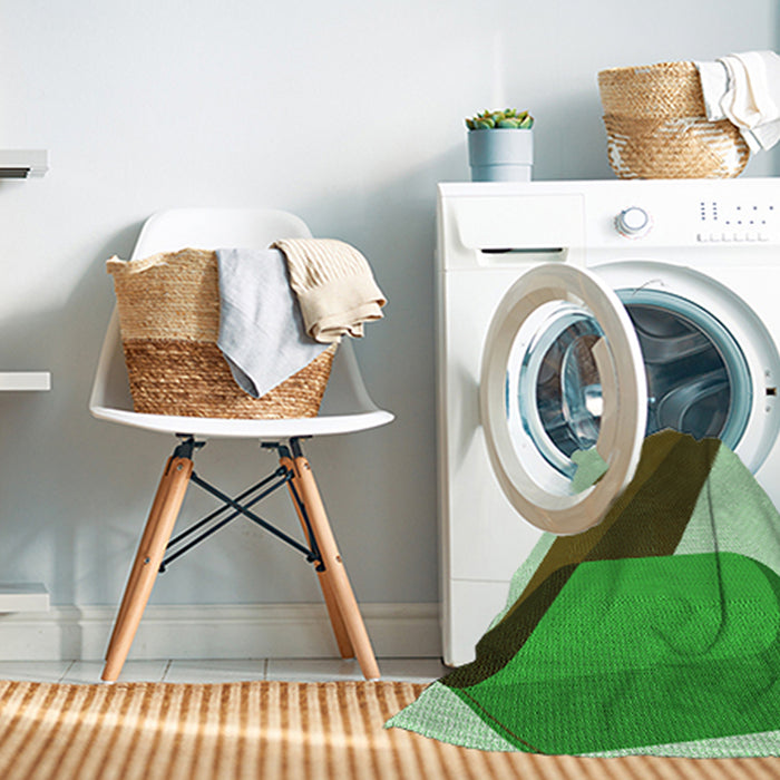 Machine Washable Transitional Pastel Green Rug in a Washing Machine, wshpat2118grn