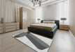 Patterned Platinum Silver Gray Rug in a Bedroom, pat2118gry