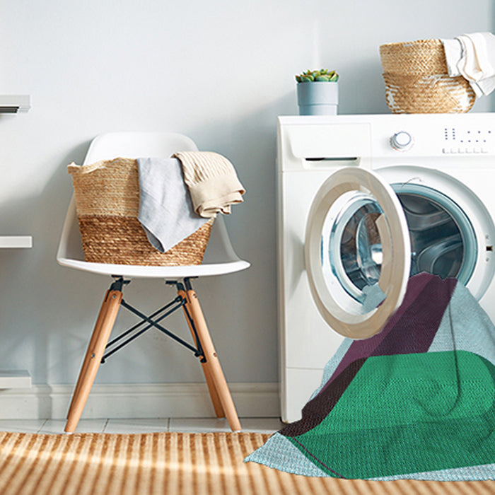 Machine Washable Transitional Carbon Gray Rug in a Washing Machine, wshpat2118lblu