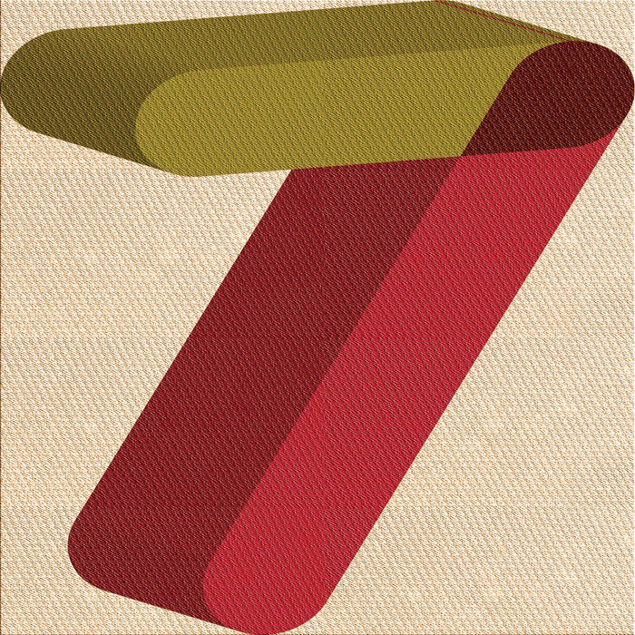 Round Patterned Red Rug, pat2118org