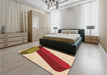 Patterned Red Rug in a Bedroom, pat2118org