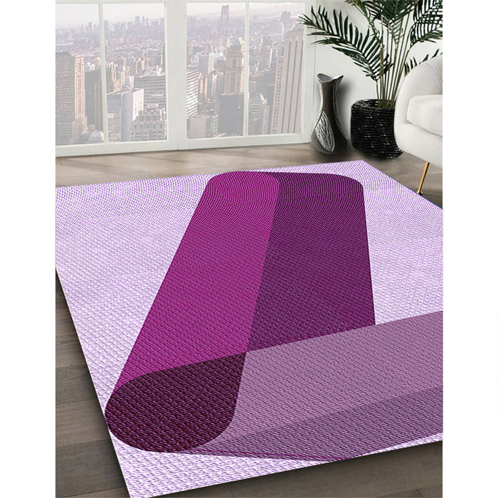Patterned Medium Violet Red Pink Rug in Family Room, pat2118pur