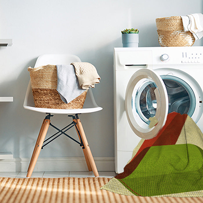 Machine Washable Transitional Mahogany Brown Rug in a Washing Machine, wshpat2118yw