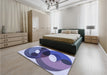 Patterned Deep Periwinkle Purple Rug in a Bedroom, pat2119blu