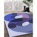 Patterned Deep Periwinkle Purple Rug in Family Room, pat2119blu