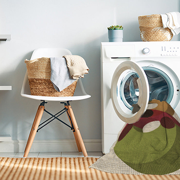 Machine Washable Transitional Brown Green Rug in a Washing Machine, wshpat2119brn