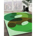 Patterned Green Rug in Family Room, pat2119grn