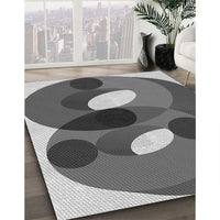 Patterned Black Rug, pat2119gry