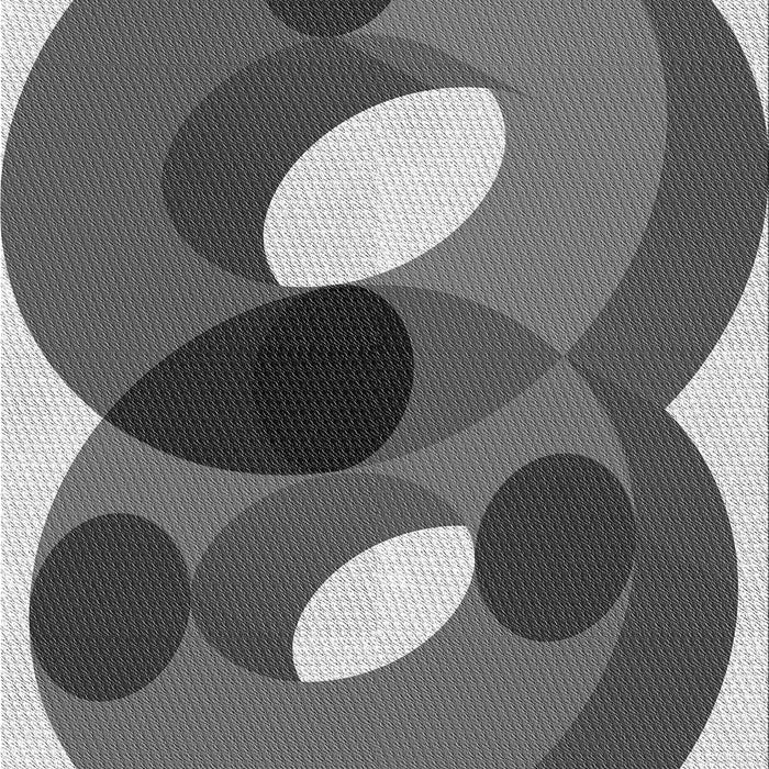 Patterned Black Rug, pat2119gry