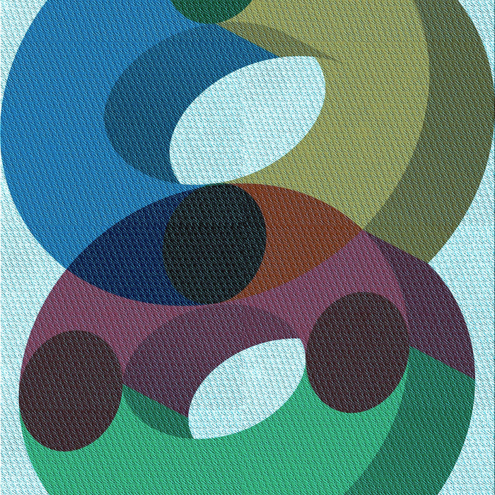 Patterned Medium Turquoise Green Rug, pat2119lblu