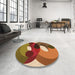 Round Patterned Brown Sand Brown Rug in a Office, pat2119org