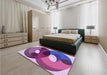 Patterned Dark Magenta Purple Rug in a Bedroom, pat2119pur