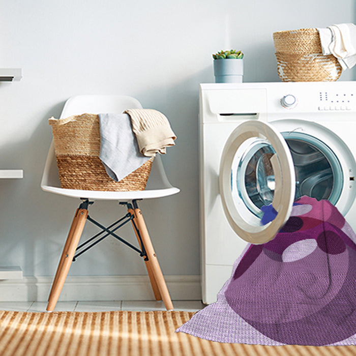 Machine Washable Transitional Dark Magenta Purple Rug in a Washing Machine, wshpat2119pur