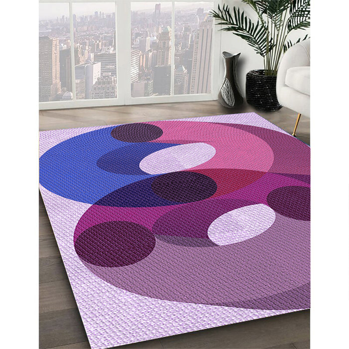 Machine Washable Transitional Dark Magenta Purple Rug in a Family Room, wshpat2119pur